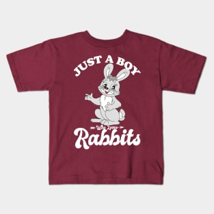 Just a Boy Who Loves Rabbits Kids T-Shirt